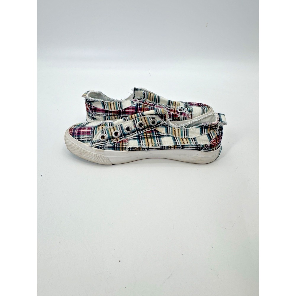 Blowfish Malibu Plaid Play Casual Slip On Sneaker 6.5 Laceless Ivy League Preppy - Picture 4 of 12